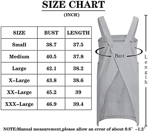 VLZUFE Cotton Linen Apron for women Cross Back Apron Pinafore Dress for Baking Cooking Gardening Work - Image 5