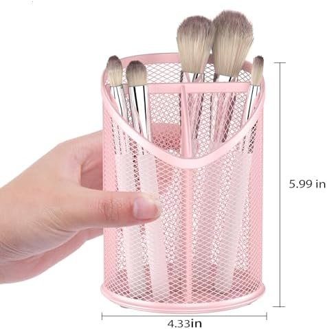 Delifox 2 Pack Pen Holder Mesh Round Pencil (Pink) - Image 2