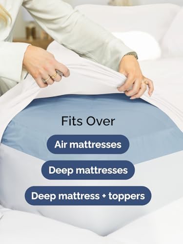 CGK Extra Deep Cal King Single Fitted Sheet Only - White - Image 6