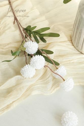 Floroom 5pcs White Faux Silk Mums Artificial Flowers, Bulk Fake Small Mini Chrysanthemums with Stems for DIY Wedding Centerpieces Floral Arrangements Vase Fillers Home Decorations - Image 3