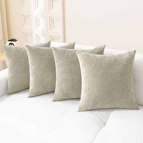 CaliTime Decorative Couch Throw Pillow Covers 18 X 18 Inches Light Taupe by CaliTime