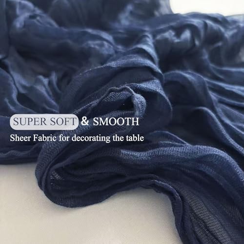 12Pack Navy Blue Cheesecloth Table Runner 20x120inch Gauze Table Runner - Image 5