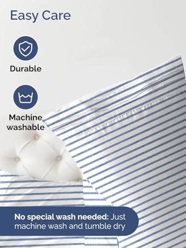 CGK Extra Deep Split King Single Fitted Sheet Only - Blue Stripes - Image 5