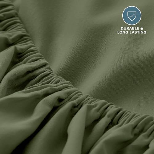 Bare Home Twin Fitted Sheet - 1800 Ultra-Soft (Twin, Cypress) - Image 5