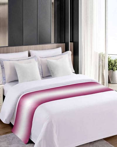 DecorLovee Rose Red Ombre Bed Runners for King Size Bed, Modern Abstract Decorative Bed Throws for Foot of Bed, Pink White Gradient Bed Runner Sofa Throw Bedding Scarf Protector Slipcover for Bedroom - Image 4