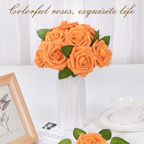 BLEUM CADE 36Pcs Artificial Flowers Fake Foam Roses with Stems for Wedding - Image 5