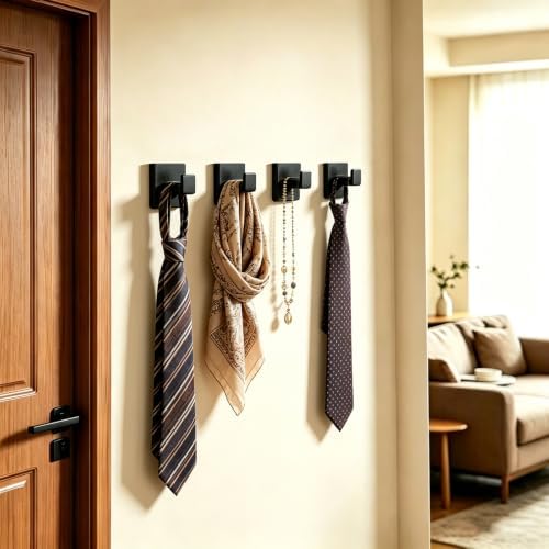 JOPOFI 6 Piece Towel Hook - Bathroom Robe Hook - Matte Black - Image 2