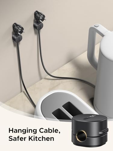 UGREEN Cable Organizer Clips, Adhesive Cable Management - 6-Pack Strong Magnetic Cord Holder for Desk to Keep Phone Charging Cables, Computer Cords, and Various Cord Organized for Nightstand, Black - Image 4