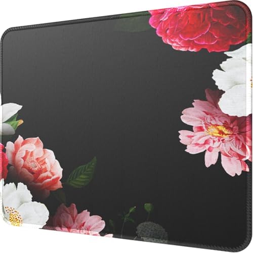 MROCO Essential Office & Gaming Mouse Pad, 8.5 x 11 Inch, Black Flower by MROCO