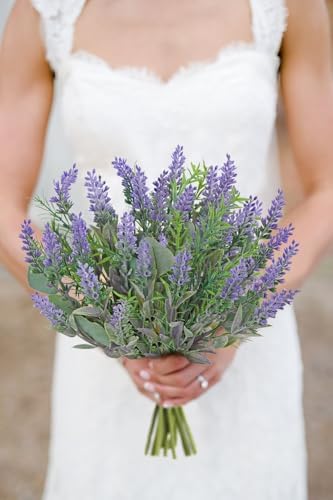 Hollyone 3 Bundles Fake Flowers Artificial Lavender Stems Bouquet Faux Plastic Purple Flowers Plants for Vase DIY Wedding Floral Arrangement Home Table Centerpieces Indoor Outdoor Decor - Image 7