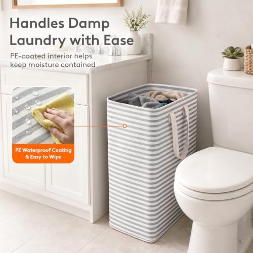 Lifewit 65L Large Laundry Baskets, Laundry Hampers Bags, 1 Pack, Grey - Image 5