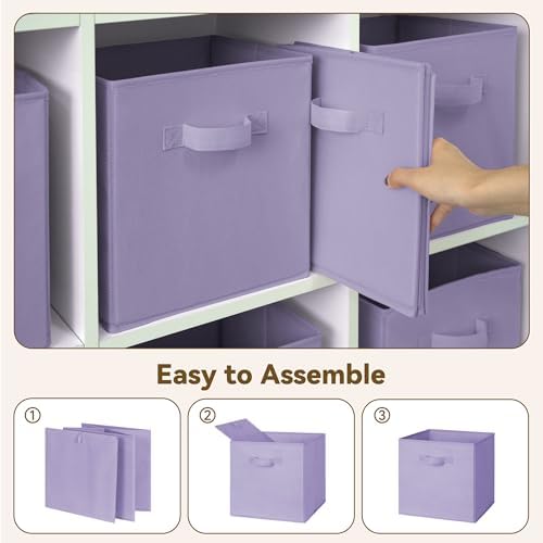 GRANNY SAYS 11 Inch Cube Storage Bins, Lavender Purple, 8-Pack - Image 4