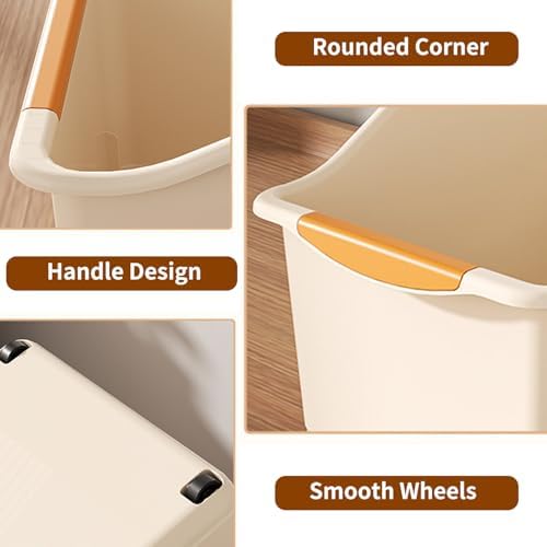 2 Pack Roll Out Plastic Organizer Bins, Tall Under Sink Organizer - Image 3