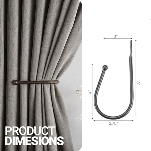 Deco Window Curtain Tiebacks - Set of 2 Holdbacks/Curtain Tieback Ball Brown Matt - Image 3