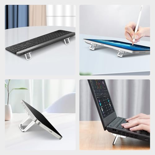 Nillkin Computer Keyboard Stand for Desktop with 3 Adjustable Angles, Mini Laptop Feet, Flip Keyboard Riser Feet for Keyboards, Laptop Stand for MacBook, Dell, HP, Other 14-16 Inches, Silver - Image 3