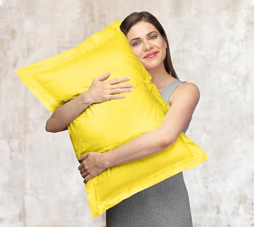 Royale Linens Microfiber King Size Pillow Shams Set of 2 - Yellow Shams - Image 7