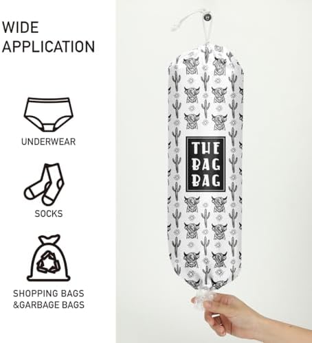 Cow Print Stuff Bag Holder, Western Gifts Grocery Organizer, Storage for Kitchen, Home Decor for Women Men - Image 2