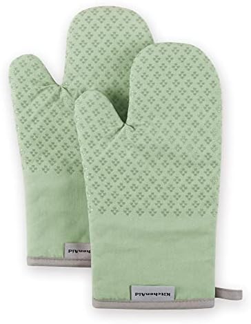 KitchenAid Asteroid Oven Mitt Set, 7"x12.5", Pistachio Green, 2 Piece by Unknown