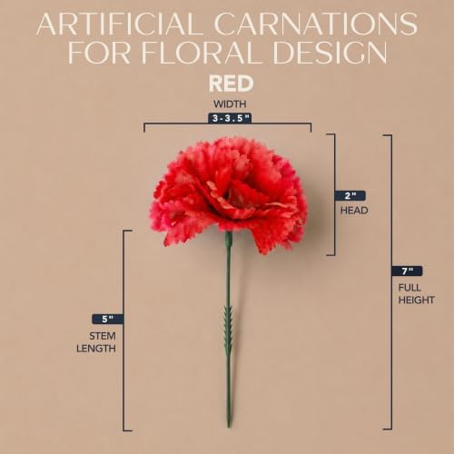 Royal Imports Carnation Artificial Flowers for Weddings – Red 100pk - Image 2