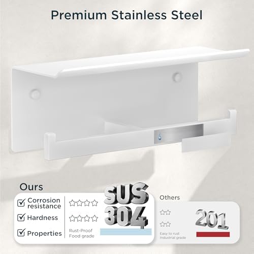 FORIOUS Toilet Paper Holder with Shelf, Commercial Toilet Paper Dispenser - Image 4