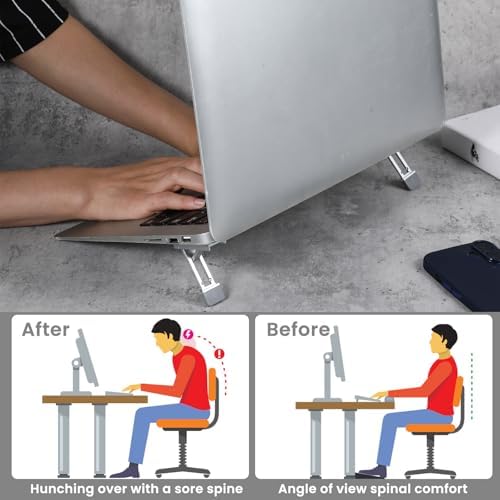 2 Pcs Keyboard Riser Tilt Stand Laptop Feet Riser Adhesive Keyboard Stands Portable Three Tilt Angle Adjustable, Foldable Laptop Risers with Anti-Slip Pads for More Keyboards Cellphone Laptops - Image 4