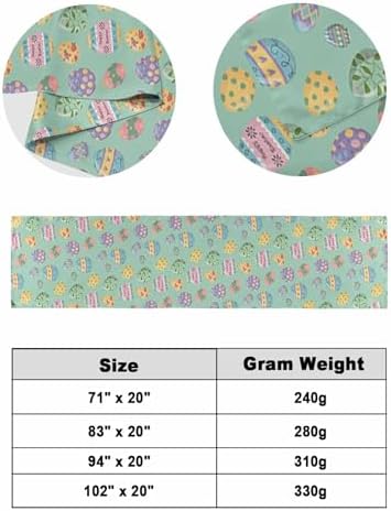 Happy Easter Eggs Bed Runners for Bedroom Hotel,Decorative Bedding Scarf Seamless Colorful Egg on Green Bed End Blanket Bedding Runner Scarves for Full Size Beds,83x20in - Image 6