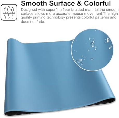 XXL Gaming Mouse Pad 35.4x15.7 Professional Large Mouse Pad & Computer Game Mouse Mat-90x40 Iceblueus - Image 4