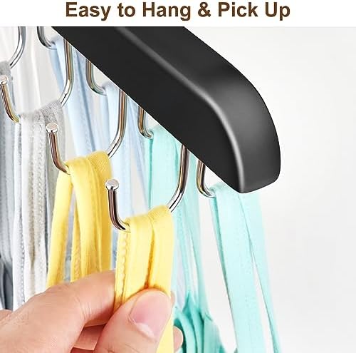 Tank Top Hanger with 40 Hooks for Closet Organizer, Premium Wood Bra Hanger - Image 4