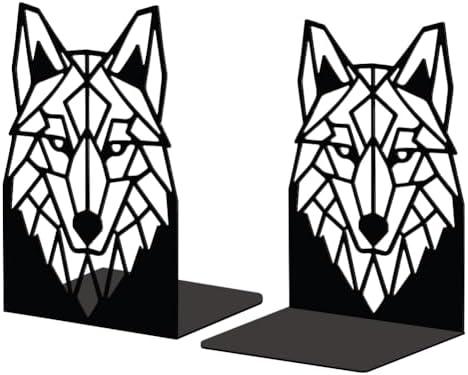Peacoblue 5.3"x4.3"x7.5" Metal Bookends, Heavy Duty Book Ends for Shelves by PEACOBLUE