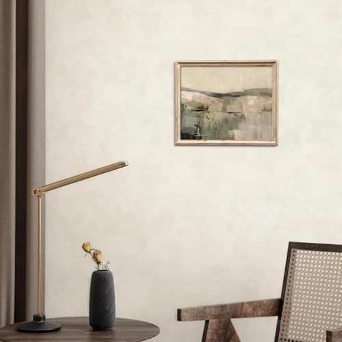 uniro Checkered Abstract Landscape Painting, Neutral Minimalist Print, Earthy Green Midcentury Modern Decor, Rustic Printable Wall Art, Moody Muted Scenery Decor, Soft Earthy Country Wall Art - 8x10 Unframed - Image 6