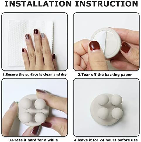 4 pcs Silicone Toothbrush Holder Multi-Function Hook Waterproof self Adhesive Single Toothbrush Hook Plug Holder for Wall for Hanging Bathroom Kitchen Living Room Office - Image 5