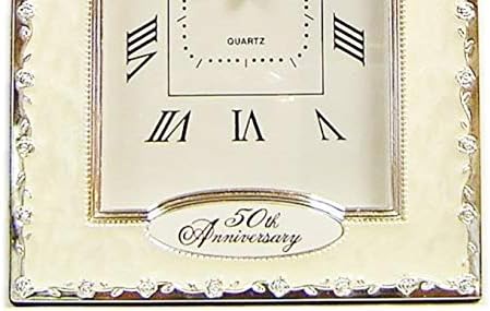benerini Happy 50th Golden Wedding Anniversary Quartz Table Clock Gift Present - Image 3