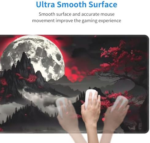 Extended Gaming Mouse Pad, Large Gaming Mouse Waterproof with Stitched Edges, Non-Slip Desktop Pad for Home and Office, Level Up Your 31.5x11.8 Inch… (Dark Night) - Image 4