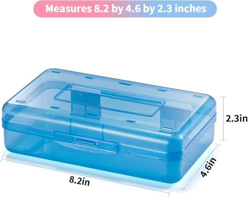 Sooez 1 Pack Clear Pencil Box, Plastic Hard Pencil Case with Stickers, Large Crayon Box with Snap-tight Lid, Stackable Storage Box Art Craft Marker Organizer Box for Kids Boys Back to School, Yellow - Image 2