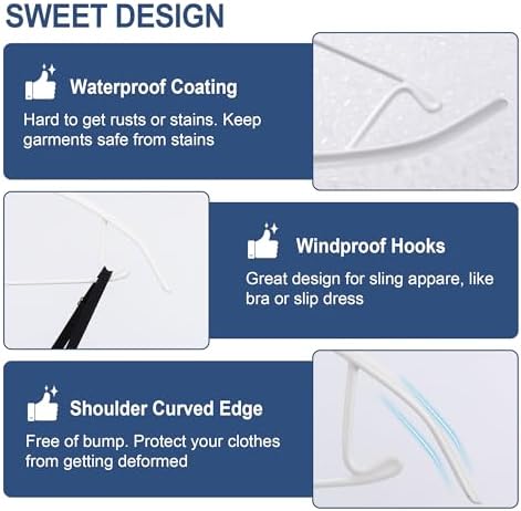 Sweater Hangers No Shoulder Bump, Non-Slip Rubber & Rust-Free Metal - Image 3