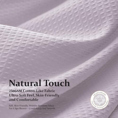 Dynamene Stall Waffle Shower Curtain 256 GSM Heavy Fabric 60x72 Lavender - Image 4