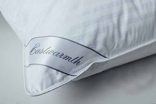 Goose Down Feather Soft Pillows One Pillow 100% Cotton Supportive Bed Pillow Stripe White Color Standard Size 20x26 inch - Image 6