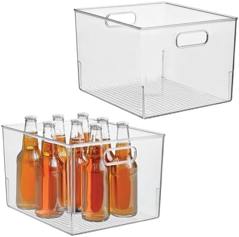 iDesign Storage Bin with Handles, Set of 2, Clear by iDesign