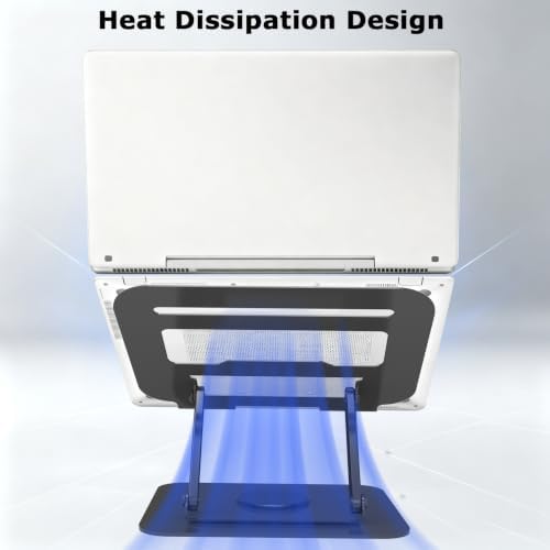 Adjustable Laptop Stand 360°Rotation Computer Riser for Desk, Black - Image 6