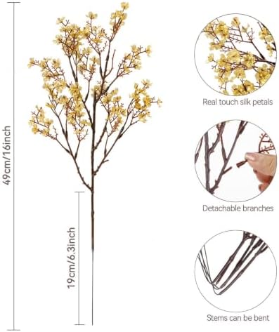 16Pcs Artificial Babys Breath Flowers Real Touch Gold Flowers Decoration - Image 7