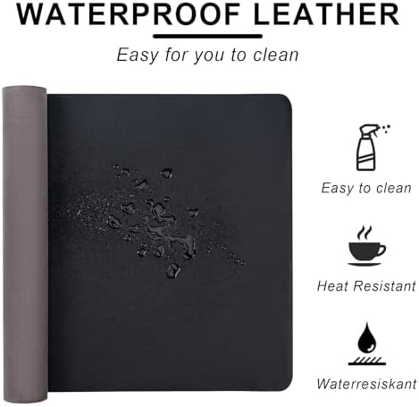 Leather Desk Pad Protector,Non-Slip Desk Pad(Red, 31.5" x 15.7") - Image 4