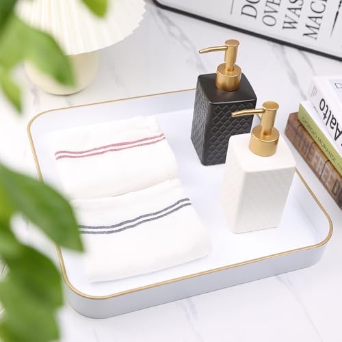 White Square Decorative Tray with Handles, 13"*13" Versatile Serving Tray for Coffee Table, Ottoman, Ideal for Serving, Displaying, Organizing - Image 4