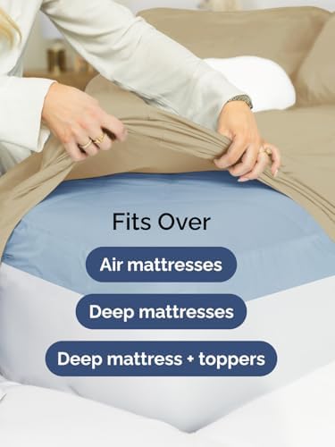 CGK Extra Deep Twin Single Fitted Sheet Only - Beige - Image 6