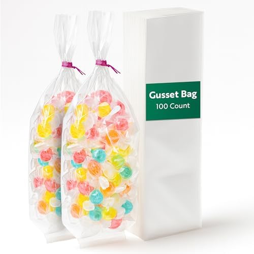 Restaurantware Clear Plastic Gusset Bag, 2.5 x 2 x 9.8 In, 100 Pack by Restaurantware