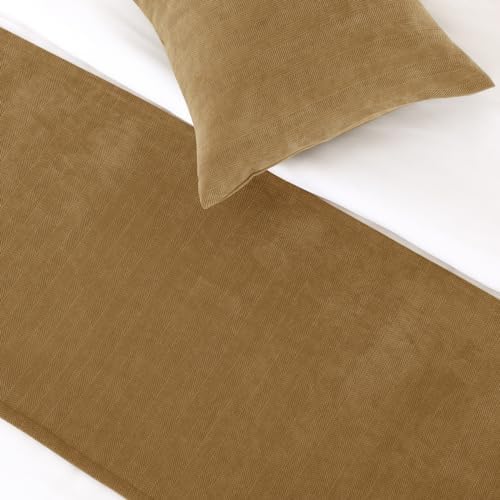 AMBERIS Bed Runner Single Layer Chenille Brown, Modern Style Bed Scarves for Home Hotel Decorations (Pillowcases Sold Separately) - Image 3
