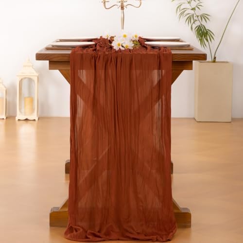 Cheesecloth Table Runner Fall Boho Wedding Birthday Party Home Decor - Image 3
