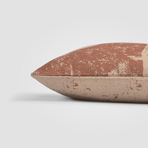 Canyon Copper Pillow, 18" x 18", Abstract Earth Tone Print Decorative Throw Pillow with Insert, Handwoven Cotton, Luxury Accent Pillow for Sofa Couch or Bedroom - Image 5