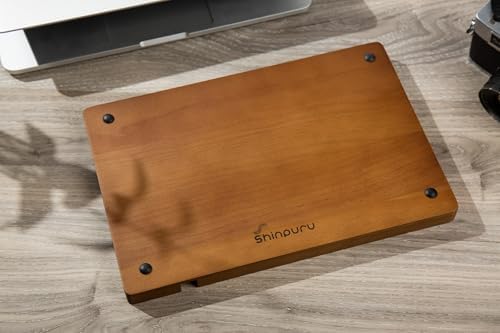 Shinpuru Wooden Valet Tray for Men, Nightstand Organizer with Leather Inlay, EDC Essentials Catchall Tray for Keys, Phone, Wallet, Watch, Earbuds - Bedside Desk Entryway Tray (Wood-Pen) - Image 6