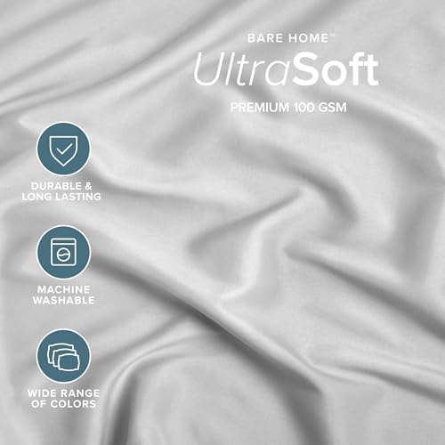 Bare Home Full Fitted Sheet - 1800 Ultra-Soft (Full, Cloud Grey) - Image 2