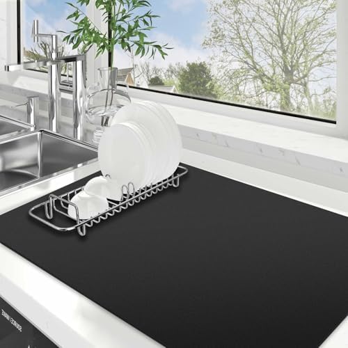Dish Drying Mat Absorbent Dish Drying Mats for Kitchen Counter 18"x 28" by WiseLife